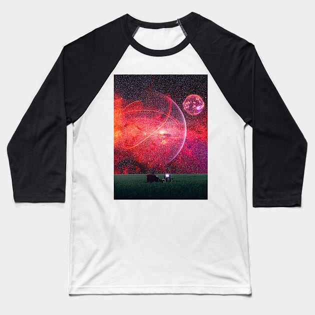 Space Watching Baseball T-Shirt by Shaheen01